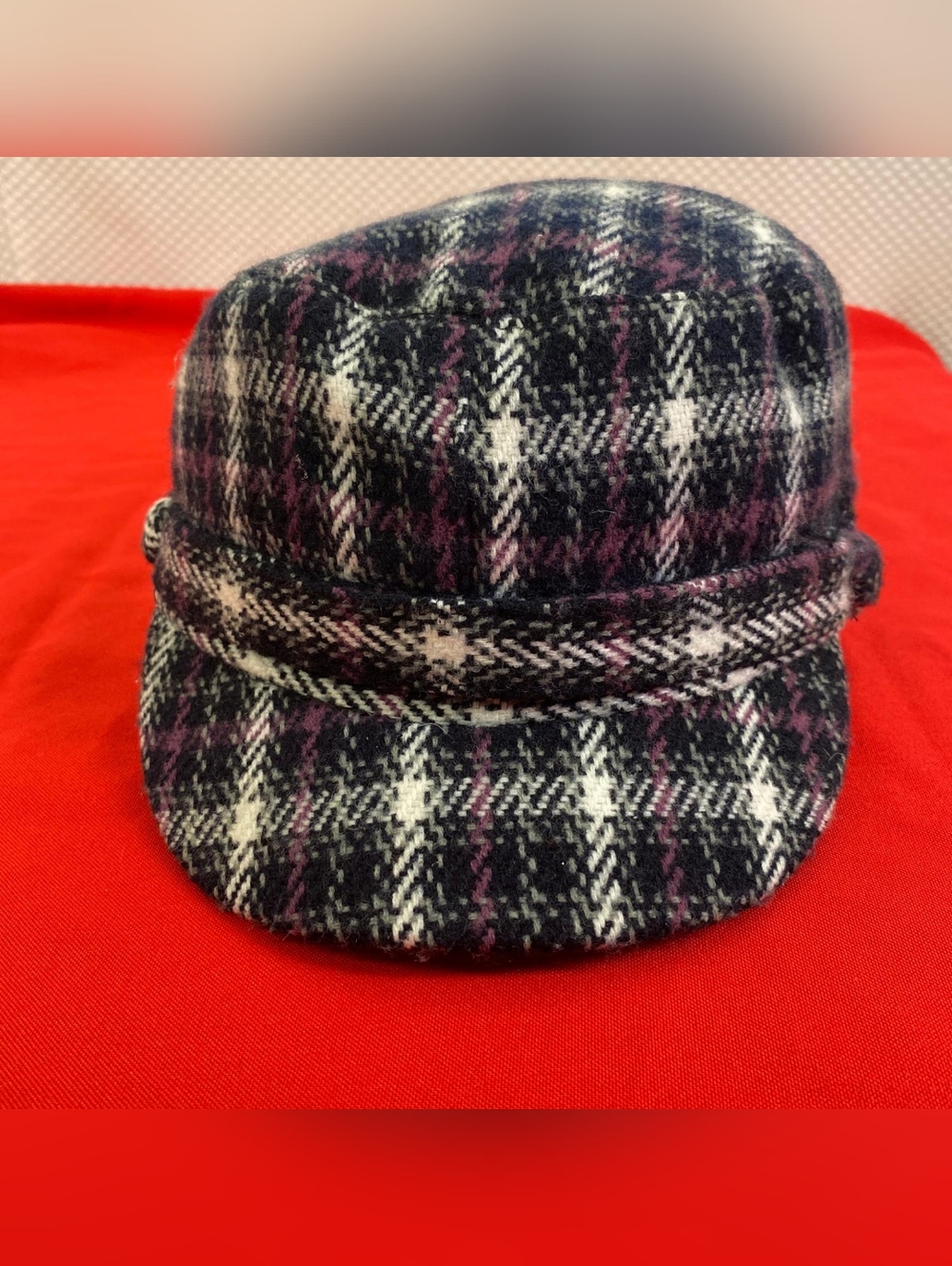 Manhattan Hat Company Purple Plaid Newsboy Cap Size One - Picture 4 of 8